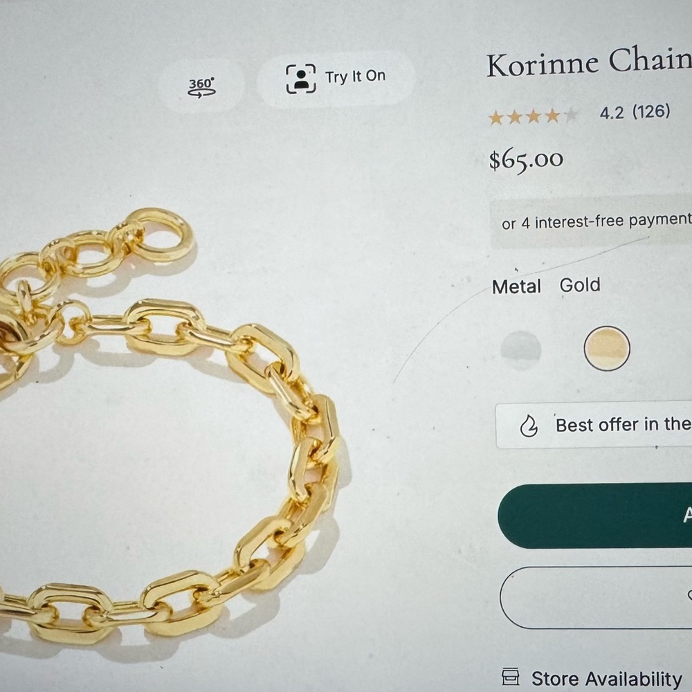 Kendra Scott Gold Oval Link Bracelet